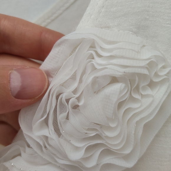 Clientele white applique top plus size blouse 22 lightweight 3X casual stretch - Picture 6 of 10